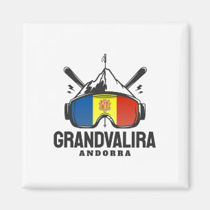 Aimant Grandvalira Andorra Ski Resort Ski rétro