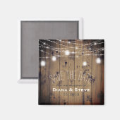 Aimant Grange Bois Lumières Mason Jar Mariage Enregistrer (Recto/Verso)