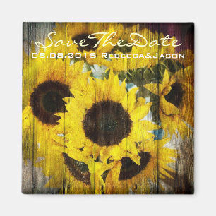 Aimant grange de l'ouest bois jaune tournesol mariage