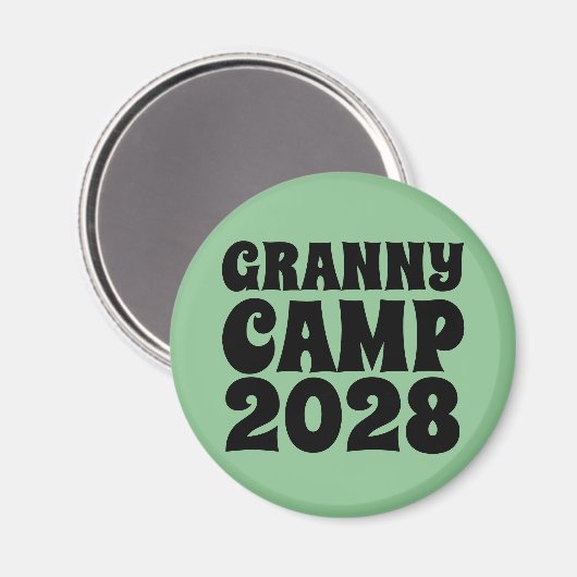 Aimant Granny Camp Retro Texte vert (Recto/Verso)