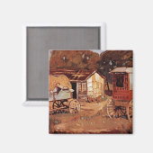 Aimant Grant Wood - Les Horsetraders (Recto/Verso)