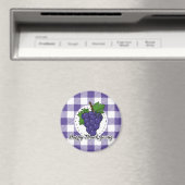 Aimant Grape on Violet Plaid (In Situ (Lave-vaisselle))