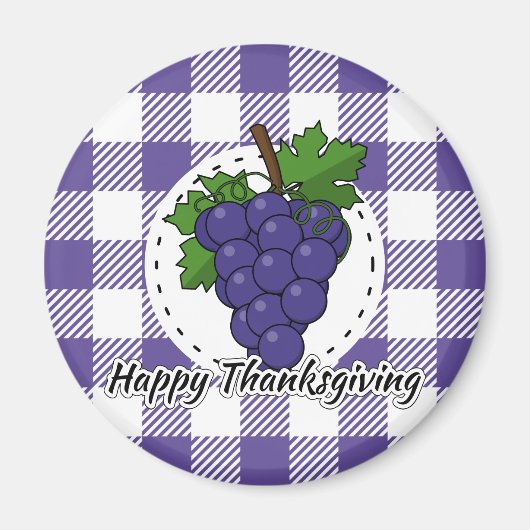 Aimant Grape on Violet Plaid (Devant)