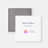 Aimant Graphic designer name scan QR code details profess (Recto/Verso)