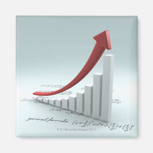 Aimant Graphique à barres et flèche avec formule (Devant)