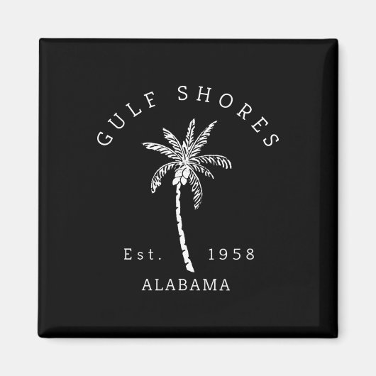 Aimant Graphique Cool rétro Gulf Shores Al Beach Palm Tre (Devant)