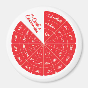 Aimant Graphique de conversion de Cuisines Celsius à Fahr