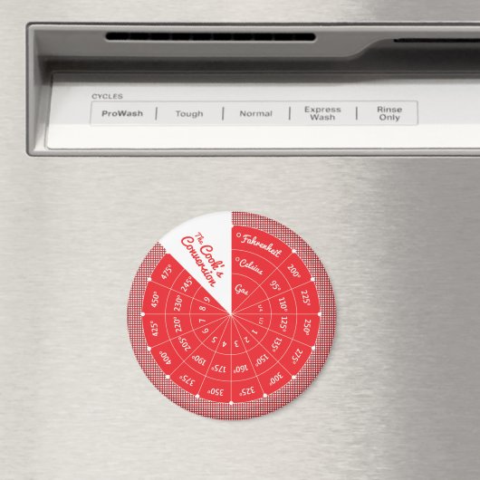 Aimant Graphique de conversion de température Celsius à F (In Situ (Lave-vaisselle))