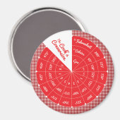 Aimant Graphique de conversion de température Celsius à F (Recto/Verso)