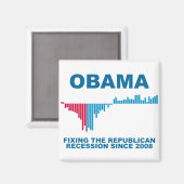 Aimant Graphique de croissance de l'emploi d'Obama (Recto/Verso)