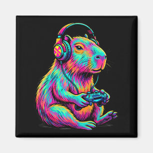 Aimant Graphique de jeux vidéo drôles de gamer Capybara