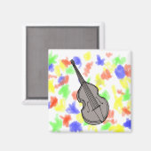 Aimant Graphique de la guitare basse violon debout (Recto/Verso)