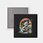Aimant Graphique de pêche Bouche grande B Poisson  (Recto/Verso)