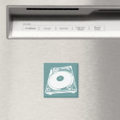 Aimant Graphique de Tourne-disque rétro en blanc (In Situ (Lave-vaisselle))