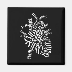Aimant Graphique de typographie du guerrier du coeur de C