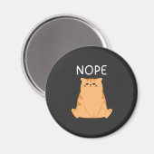 Aimant Graphique drôle de chat Nope (Recto/Verso)