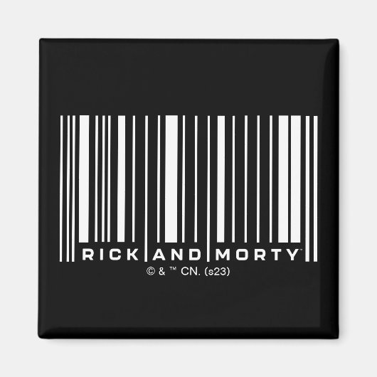 Aimant Graphique du code barre de Rick et Morty (Devant)