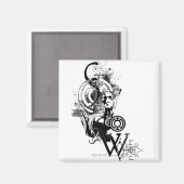 Aimant Graphique en lanterne bleue 2 (Recto/Verso)