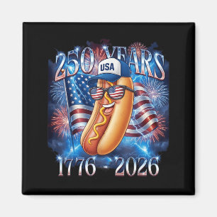 Aimant Graphique hot-dog 4 juillet 250e anniversaire État