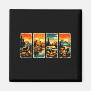 Aimant Graphique Montagne Coucher de Soleil Camping-Car V