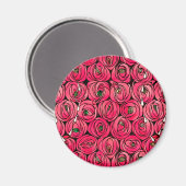 Aimant Graphique rose Art Nouveau Rennie Macintosh (Recto/Verso)