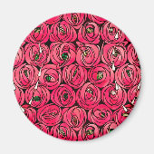 Aimant Graphique rose Art Nouveau Rennie Macintosh (Devant)