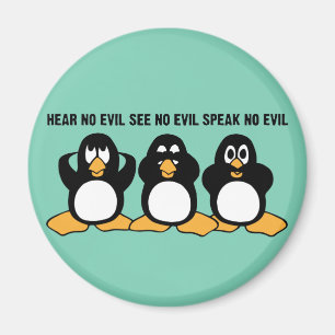 Aimant Graphique sage de conception de trois pingouins