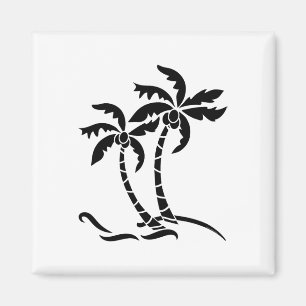 Aimant Graphiques de palmiers tropicaux Vacances à la pla