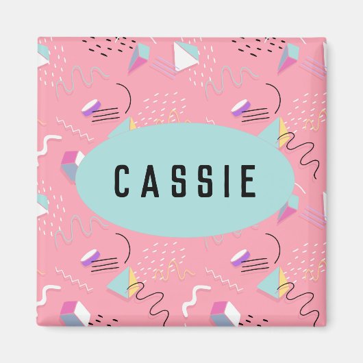 Aimant Graphiques Rétro Fun Pink des Années 90 (Devant)