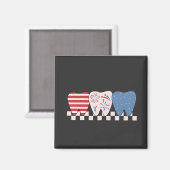 Aimant Graphisme à trois dents 4 juillet (Recto/Verso)