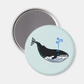 Aimant Graphisme - BALEINE Bleue - Faune - Spray Océaniqu (Recto/Verso)