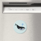 Aimant Graphisme - BALEINE Bleue - Faune - Spray Océaniqu (In Situ (Lave-vaisselle))
