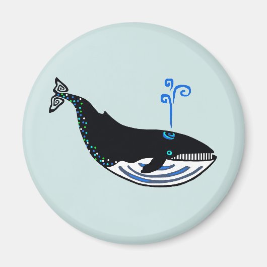 Aimant Graphisme - BALEINE Bleue - Faune - Spray Océaniqu (Devant)