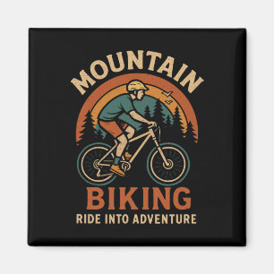 Aimant Graphisme d'aventure rétro de VTT