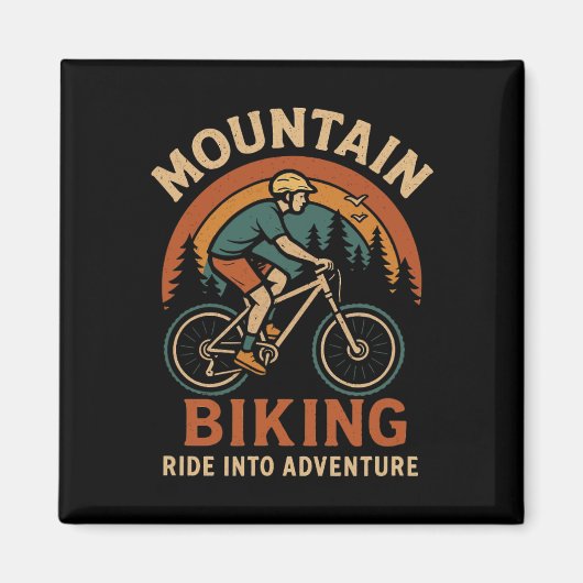 Aimant Graphisme d'aventure rétro de VTT  (Devant)