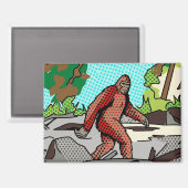 Aimant Graphisme de bande dessinée de forêt de Sasquatch  (Recto/Verso)