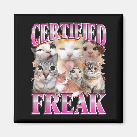 Aimant Graphisme de chat certifié bootleg humour drôle ge (Devant)