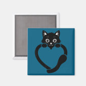 Aimant Graphisme de chat cœur amour chat mignon (Recto/Verso)