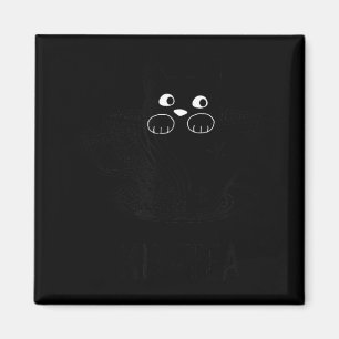 Aimant Graphisme de chat noir drôle Kit-Tea