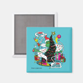 Aimant Graphisme de Noël coloré de Grinch (Recto/Verso)