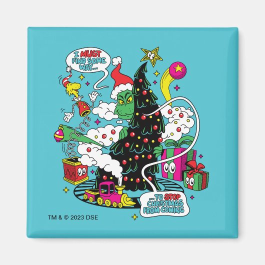 Aimant Graphisme de Noël coloré de Grinch (Devant)