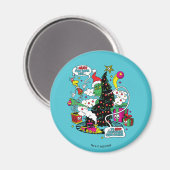 Aimant Graphisme de Noël coloré de Grinch (Recto/Verso)