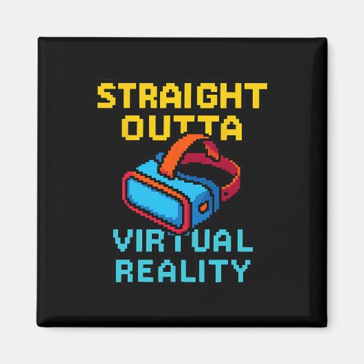 Aimant Graphisme de réalité virtuelle en pixel art rétro  (Devant)