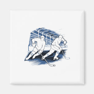 Aimant Graphisme de silhouette d'action de hockey sur gla