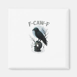 Aimant Graphisme Halloween crâne de corbeau corneille got