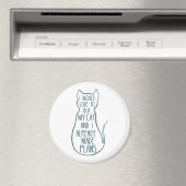 Aimant Graphisme silhouette de chat drôle – J'aimerais, (In Situ (Lave-vaisselle))