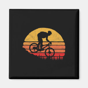 Aimant Graphisme Vintage VTT Outdoor Rétro Coucher de sol