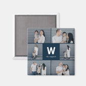 Aimant Gras Monogramme Couleur modifiable Magnat photo mo (Recto/Verso)