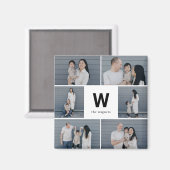 Aimant Gras Monogramme Couleur modifiable Magnat photo mo (Recto/Verso)