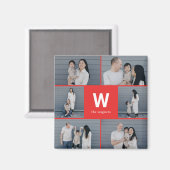 Aimant Gras Monogramme Couleur modifiable Magnat photo mo (Recto/Verso)